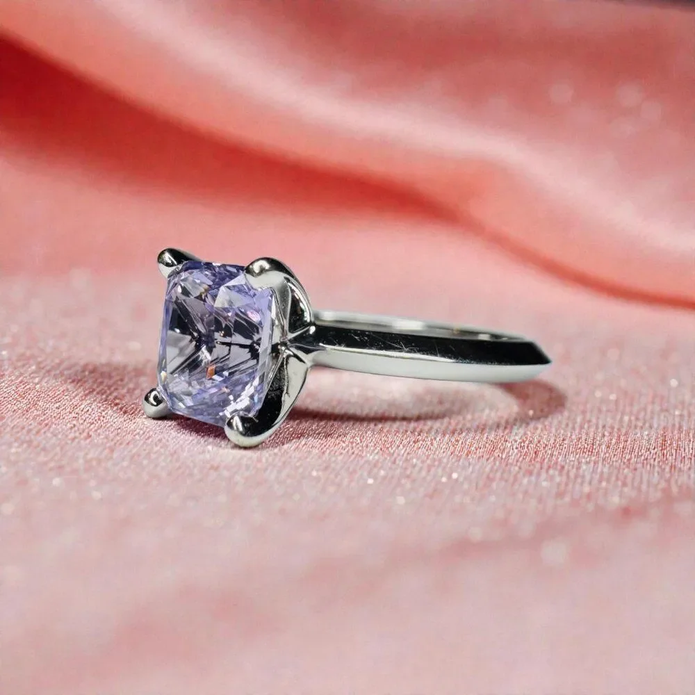 14K Gold- Natural Violet Blue Sapphire Ring -Radiant Cut -Size 6 -James Allen